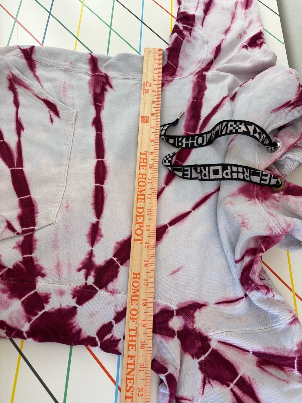 Proenza Schouler White Label (PSWL) Blue & Pink Tie-Dye Hoodie XS 100% Cotton - Picture 14 of 15